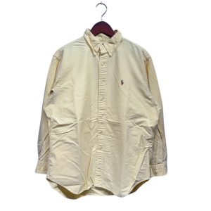 POLO RALPH LAUREN ポロ ラルフローレン 長袖無地シャツ L コットン YELLOW / 黄
