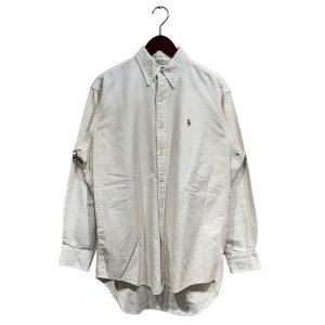 POLO RALPH LAUREN ポロ ラルフローレン 長袖無地シャツ L コットン WHITE / 白