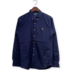 POLO RALPH LAUREN ポロ ラルフローレン 無地シャツ L コットン100% NAVY / 紺