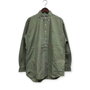 POLO RALPH LAUREN ポロ ラルフローレン 長袖無地シャツ M コットン KHAKI / カーキ