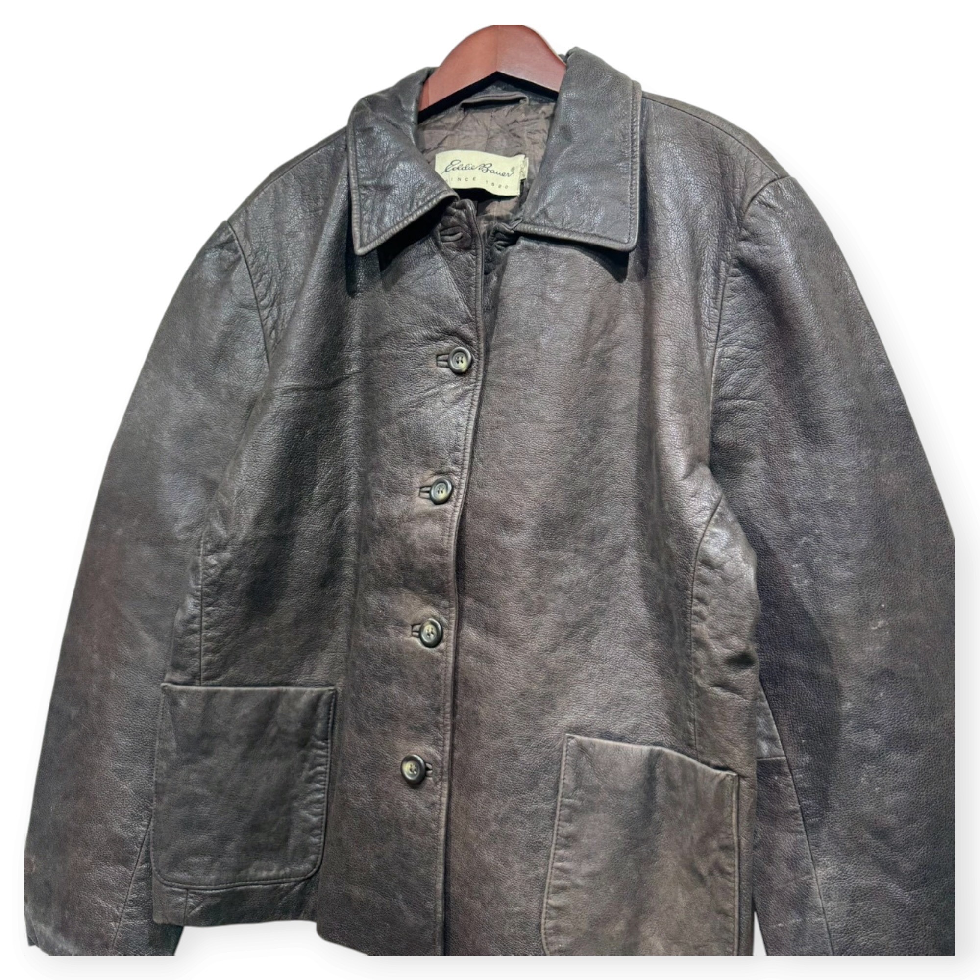 Eddie Bauer エディーバウアー レザージャケット XL レザー BROWN / 茶 - 画像 (2)