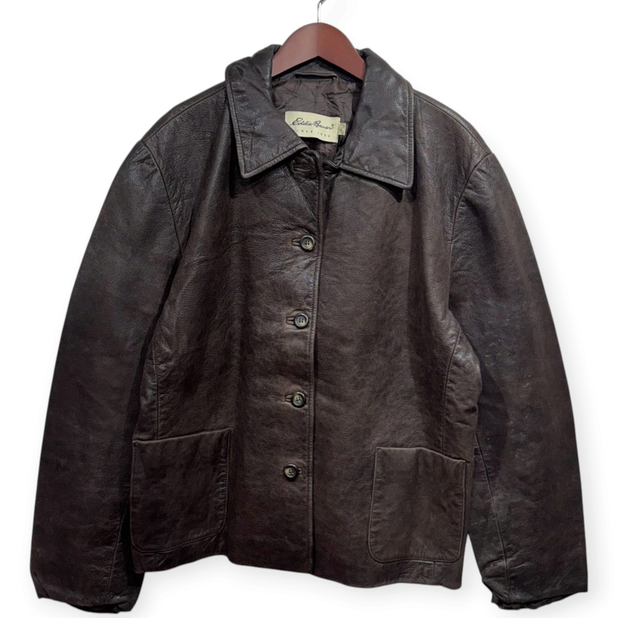 Eddie Bauer エディーバウアー レザージャケット XL レザー BROWN / 茶