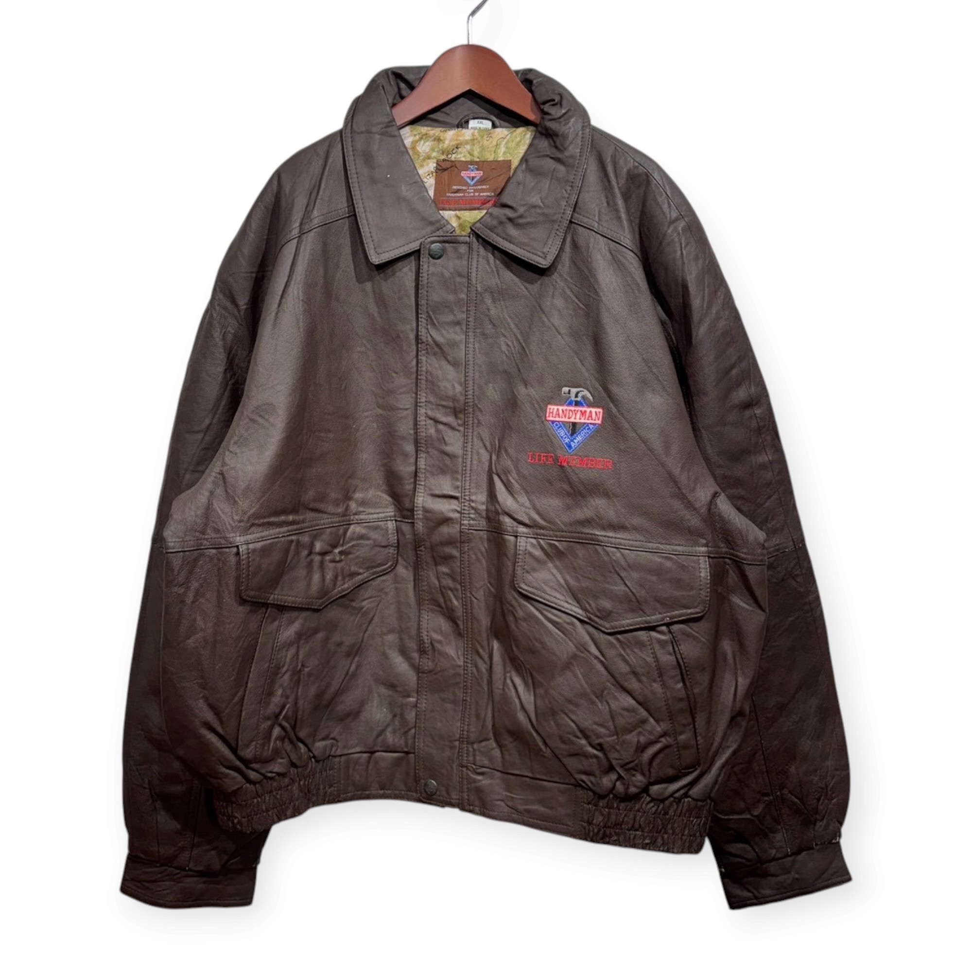 Handyman Club of Amerca ハンディマン・クラブ・オブ・アメリカ レザージャケット XXL レザー BROWN / 茶