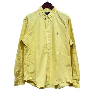 POLO RALPH LAUREN ポロ ラルフローレン 長袖無地シャツ L コットン YELLOW / 黄