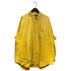 POLO RALPH LAUREN ポロ ラルフローレン 長袖無地シャツ XL コットン YELLOW / 黄