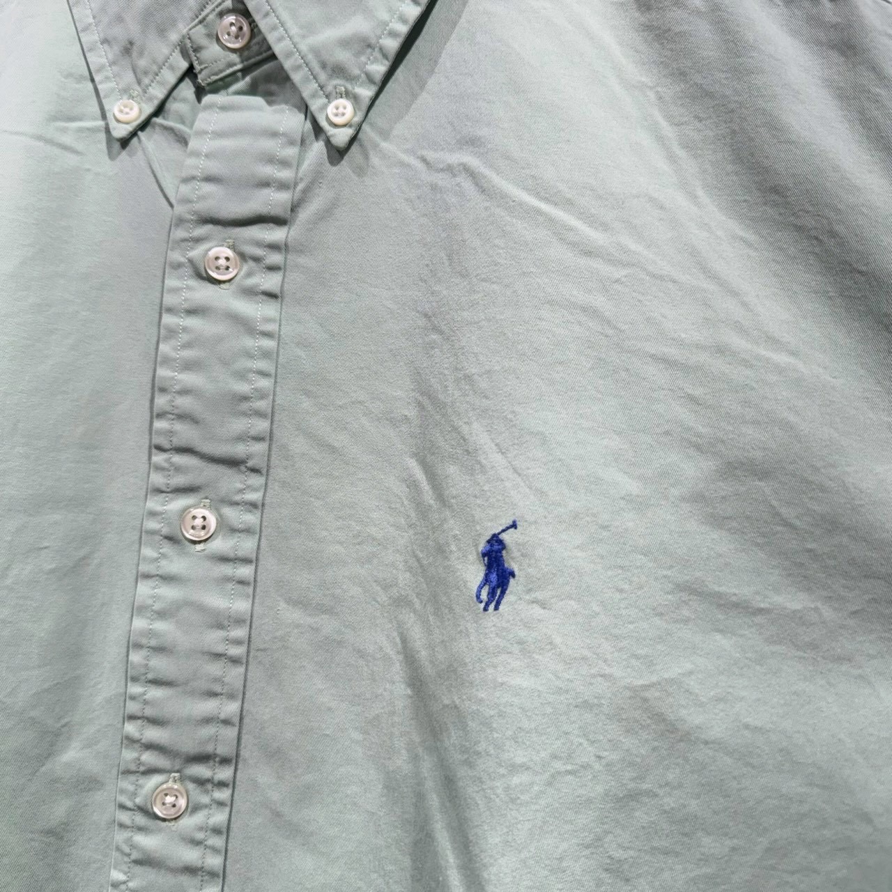 POLO RALPH LAUREN ポロ ラルフローレン 長袖無地シャツ L コットン GREEN / 緑 - 画像 (2)