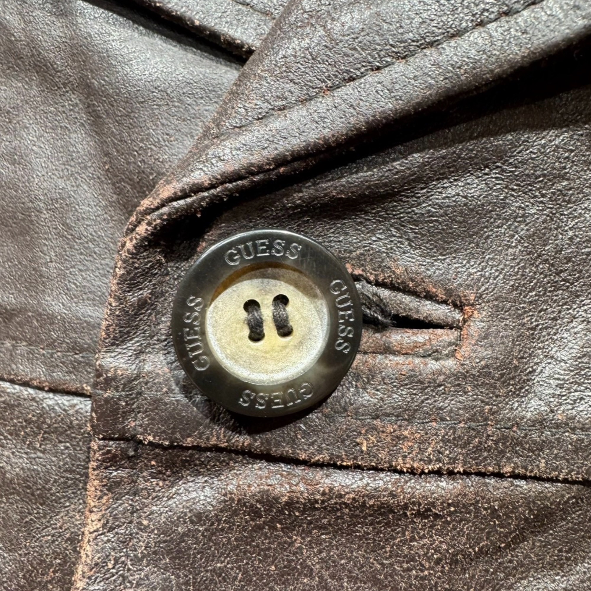 Guess ゲス レザージャケット XL レザー BROWN / 茶 - 画像 (4)