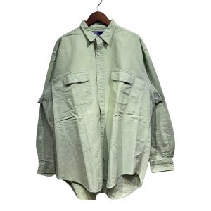 POLO RALPH LAUREN ポロ ラルフローレン 長袖無地シャツ XL コットン GREEN / 緑