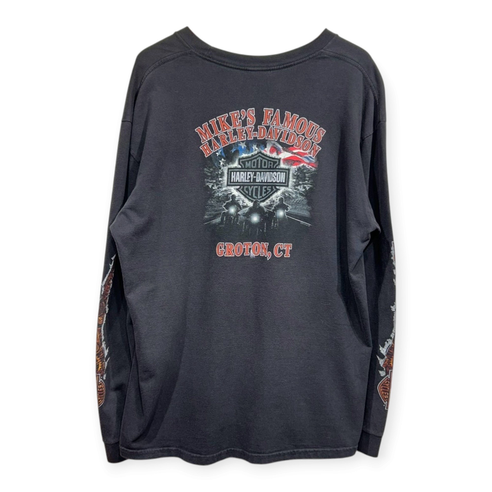 Harley-Davidson ハーレーダビッドソン 長袖デザインTシャツ XL コットン BLACK / 黒 - 画像 (5)