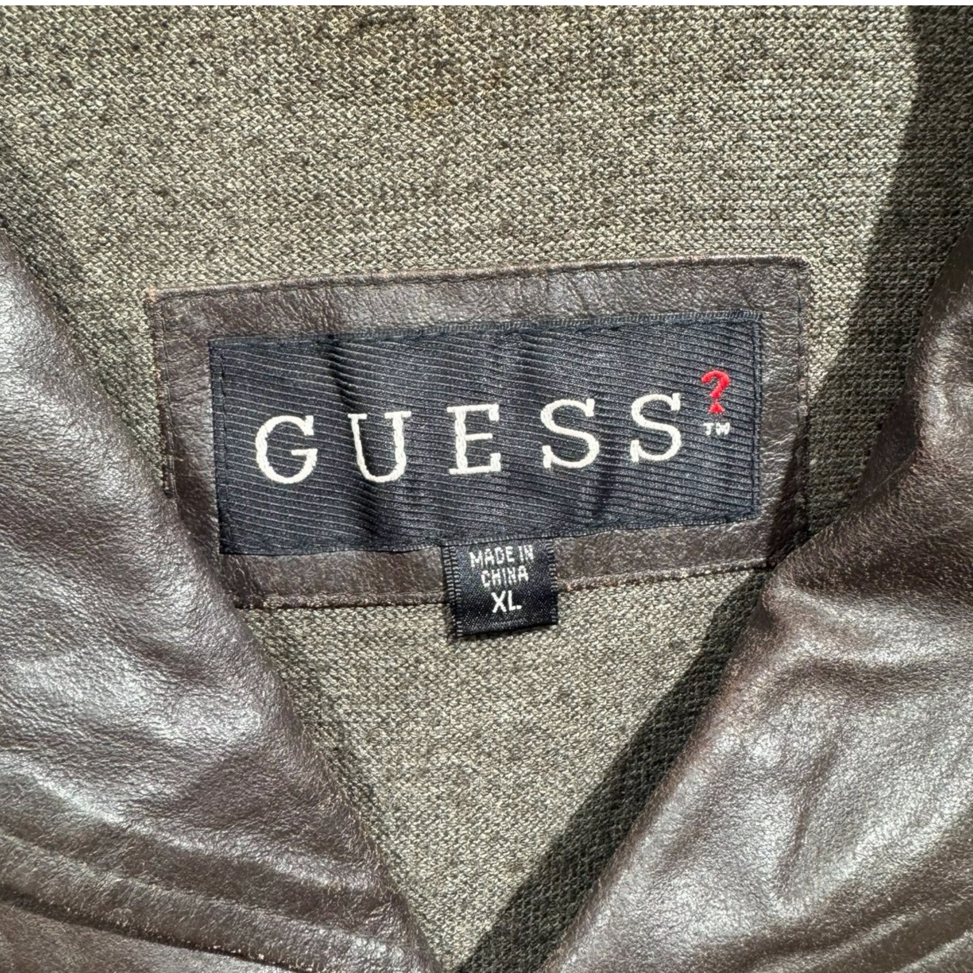 Guess ゲス レザージャケット XL レザー BROWN / 茶 - 画像 (3)