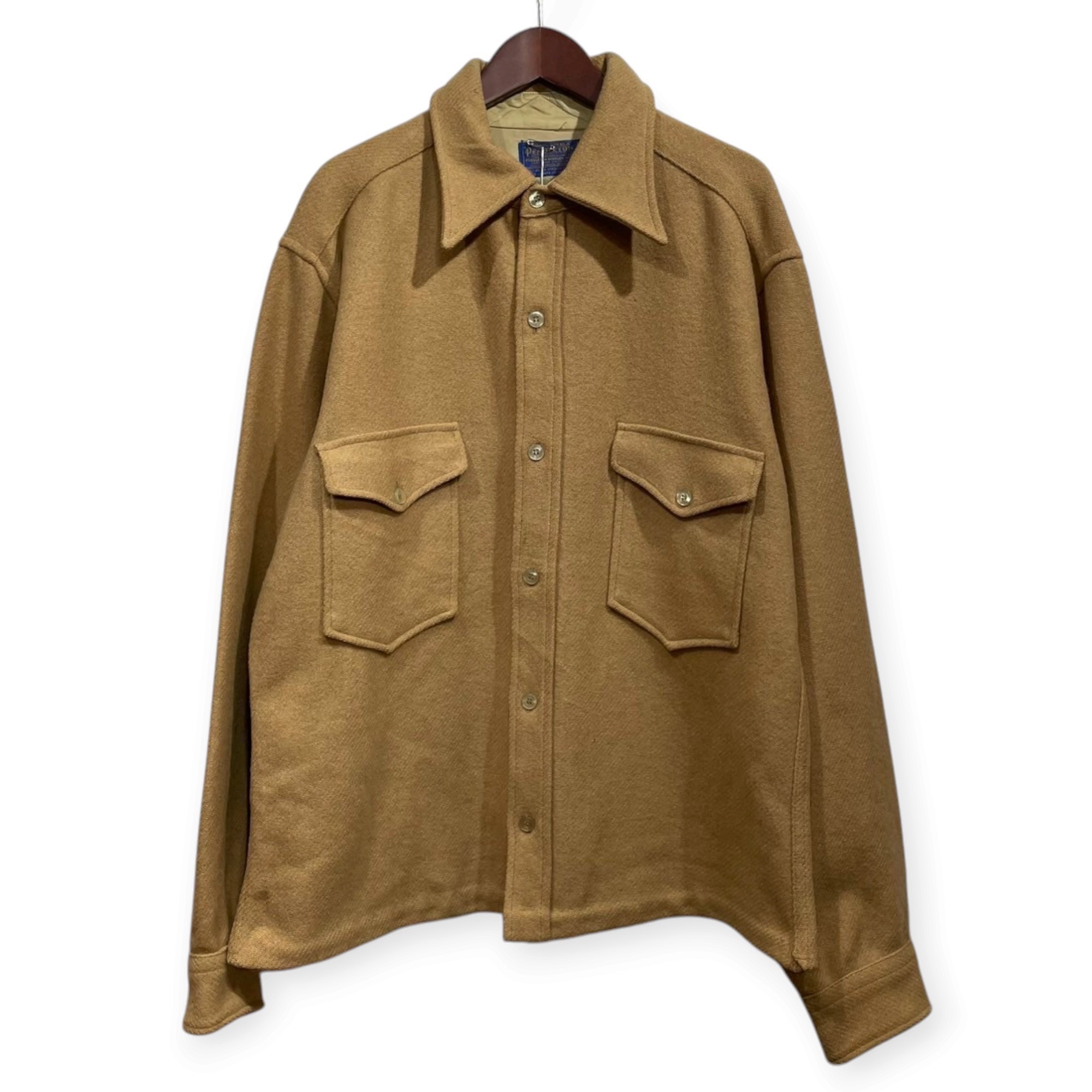 PENDLETON ペンドルトン 長袖ウールシャツ L バージンウール100% BROWN / 茶