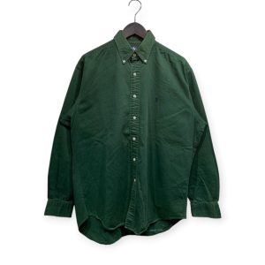 POLO RALPH LAUREN ポロ ラルフローレン 長袖無地シャツ XL コットン100% GREEN / 緑