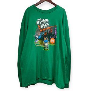 HARLEY-DAVIDSON ハーレーダビッドソン 長袖デザインTシャツ XL コットン GREEN / 緑