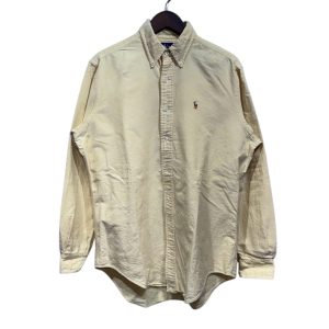 POLO RALPH LAUREN ポロ ラルフローレン 長袖無地シャツ L コットン YELLOW / 黄