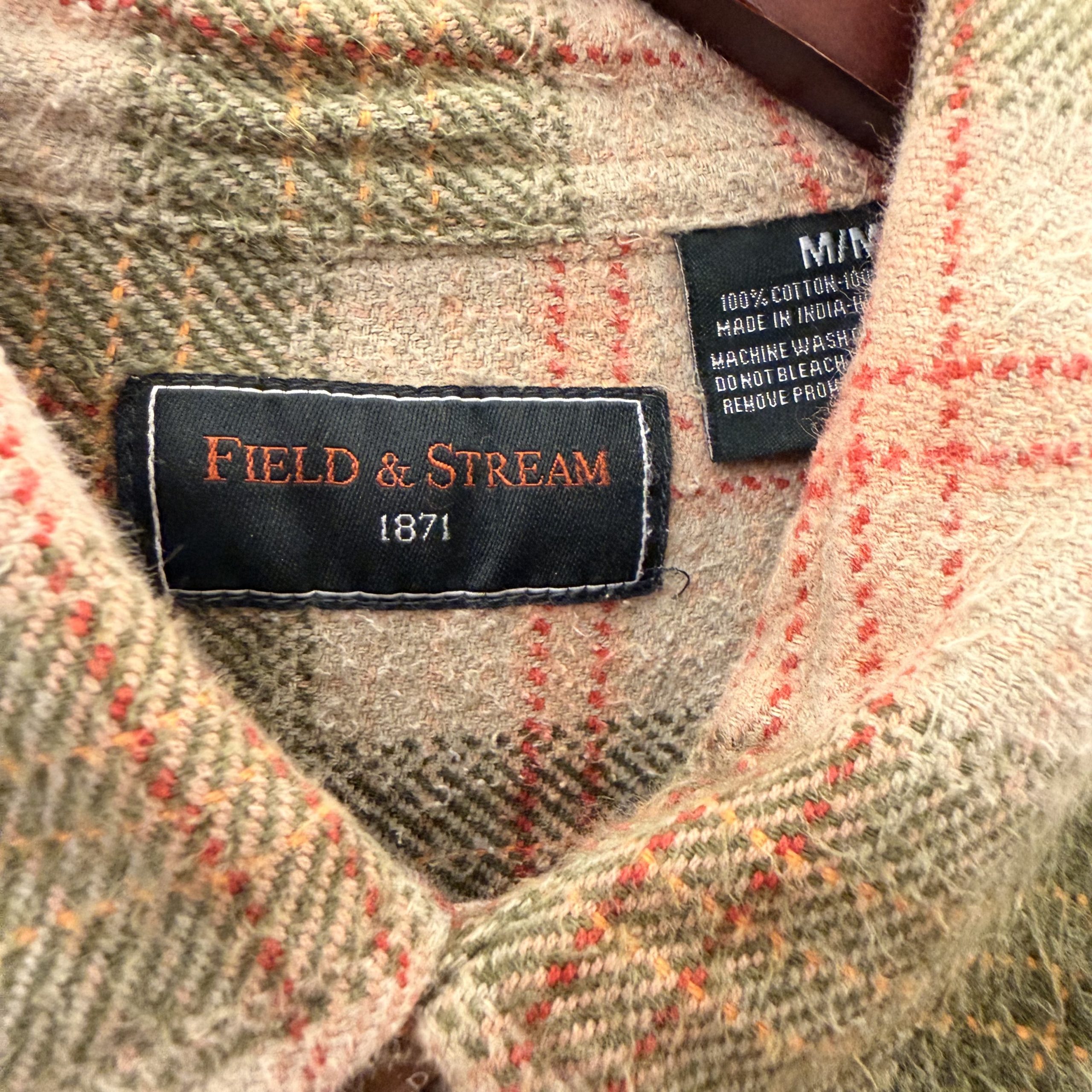 FIELD&STREAM フィールドアンドストリーム 長袖ネルシャツ M コットン BEIGE / ベージュ - 画像 (6)