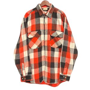 FIVE BROTHER ファイブブラザー 長袖ネルシャツ L コットン 表記消え【実寸Lサイズ/おそらくアメリカ製】 RED / 赤