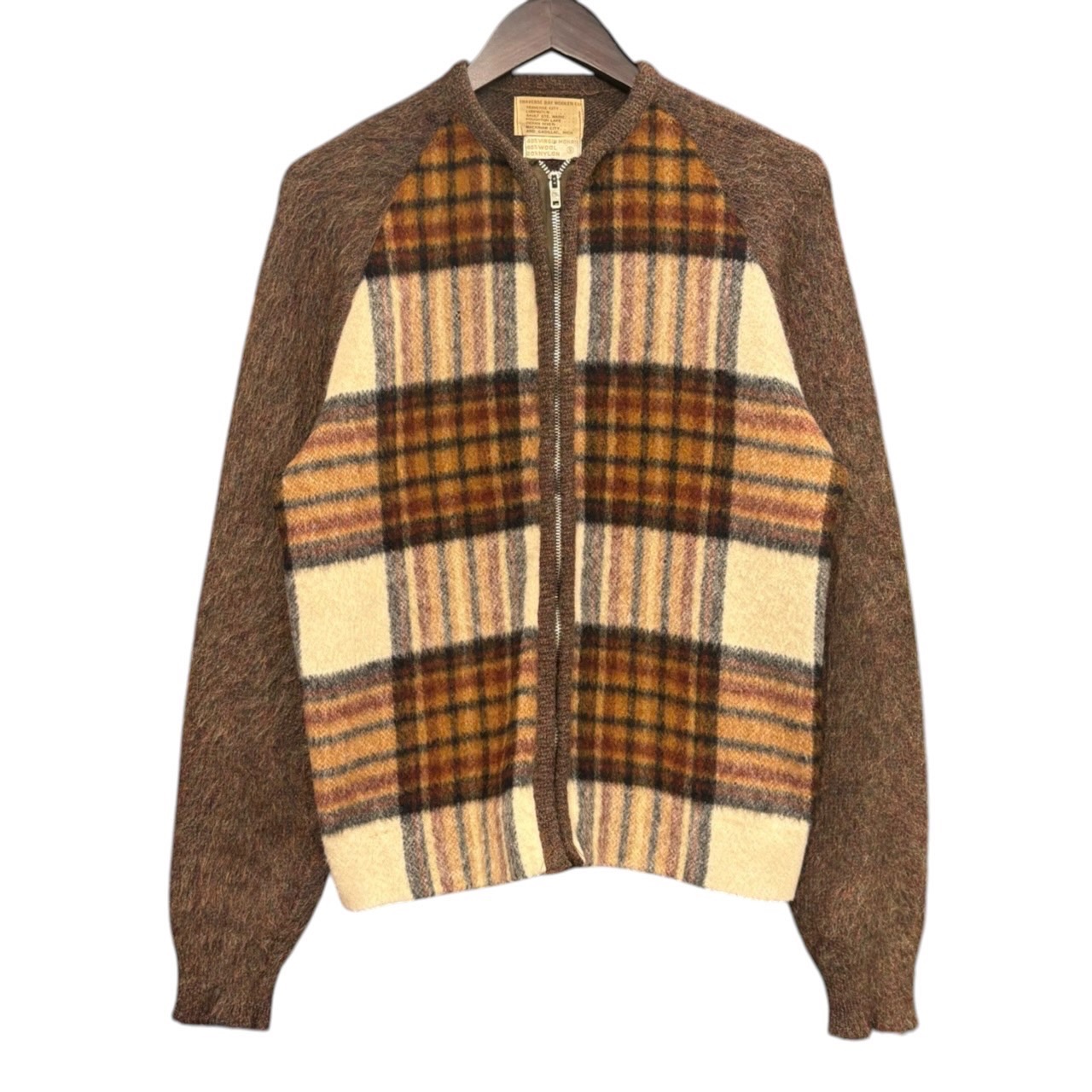 NONAME カーディガン S モヘア40%/ウール40%/ナイロン20% BROWN / 茶
