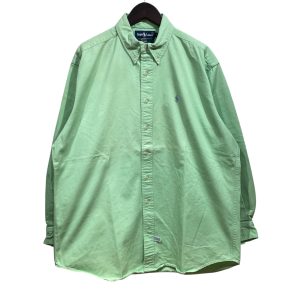 POLO RALPH LAUREN ポロ ラルフローレン 長袖無地シャツ L コットン GREEN / 緑
