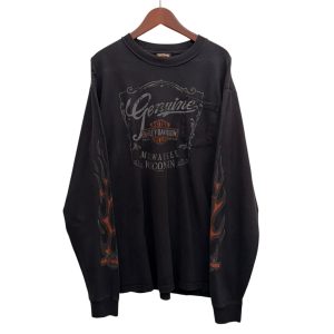 Harley-Davidson ハーレーダビッドソン 長袖モーターTシャツ コットン BLACK / 黒