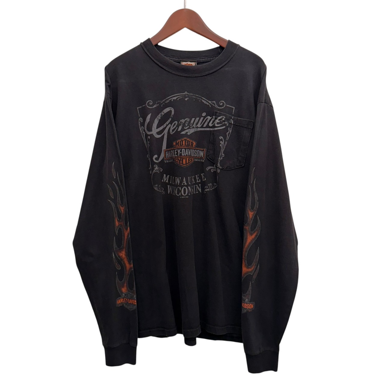 Harley-Davidson ハーレーダビッドソン 長袖モーターTシャツ コットン BLACK / 黒