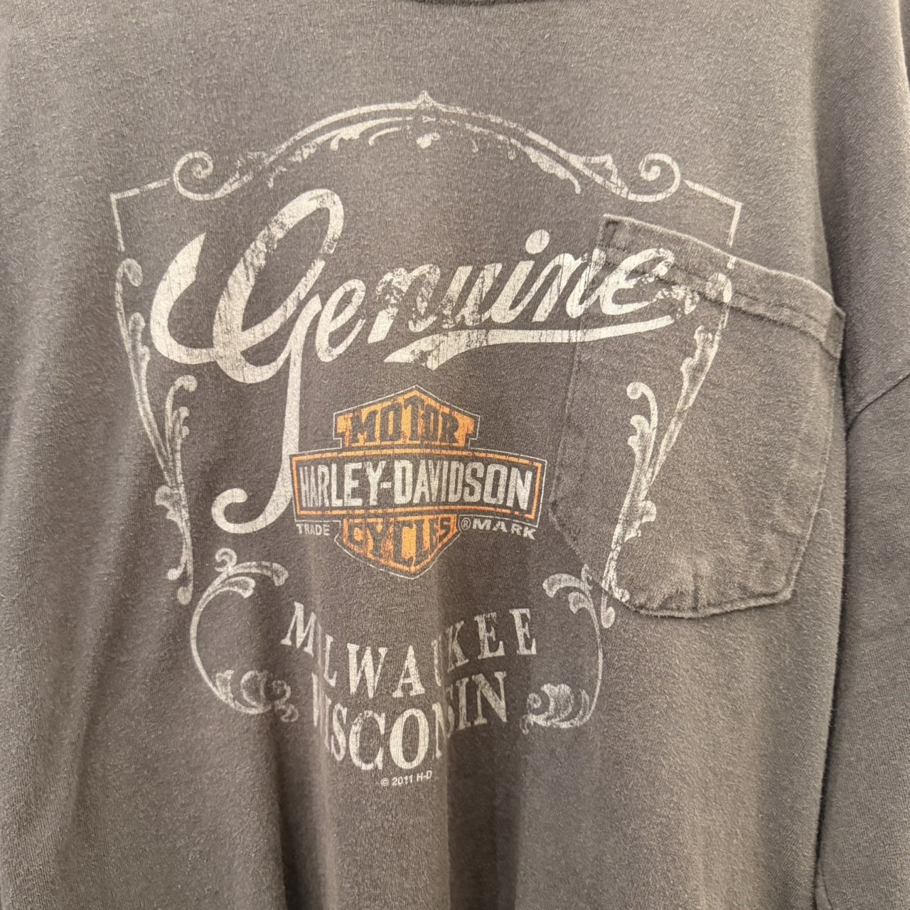Harley-Davidson ハーレーダビッドソン 長袖モーターTシャツ コットン BLACK / 黒 - 画像 (5)