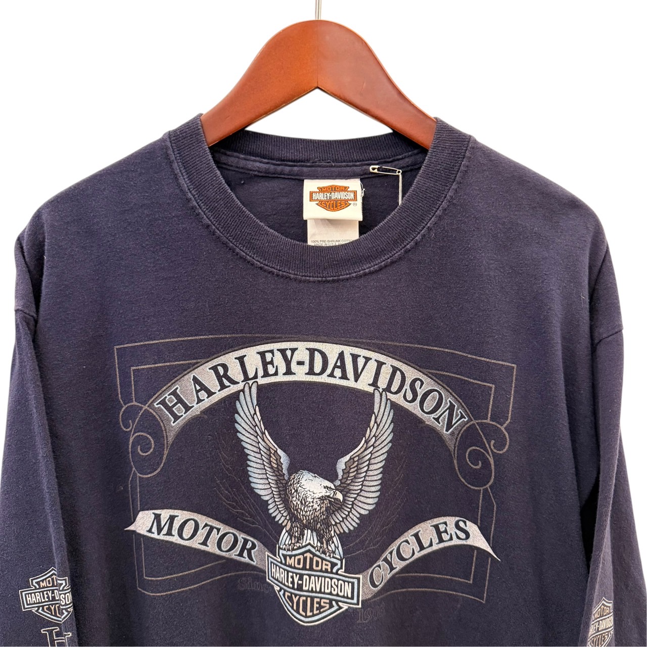 Harley-Davidson ハーレーダビッドソン 長袖モーターTシャツ M コットン NAVY / 紺 - 画像 (2)