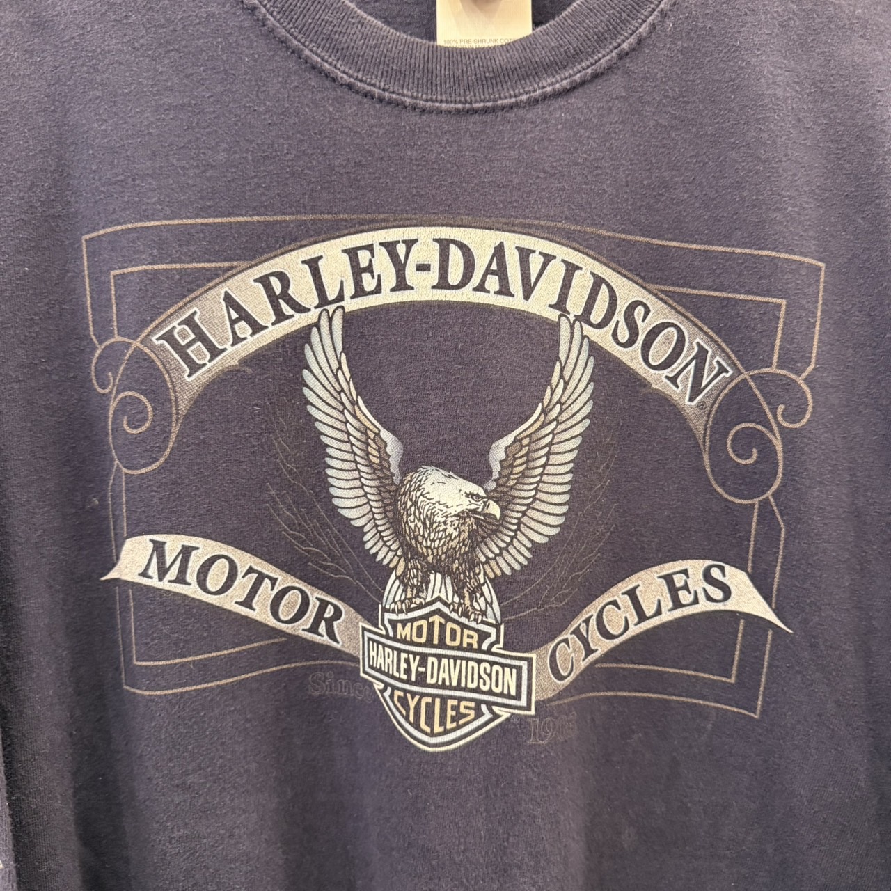 Harley-Davidson ハーレーダビッドソン 長袖モーターTシャツ M コットン NAVY / 紺 - 画像 (4)