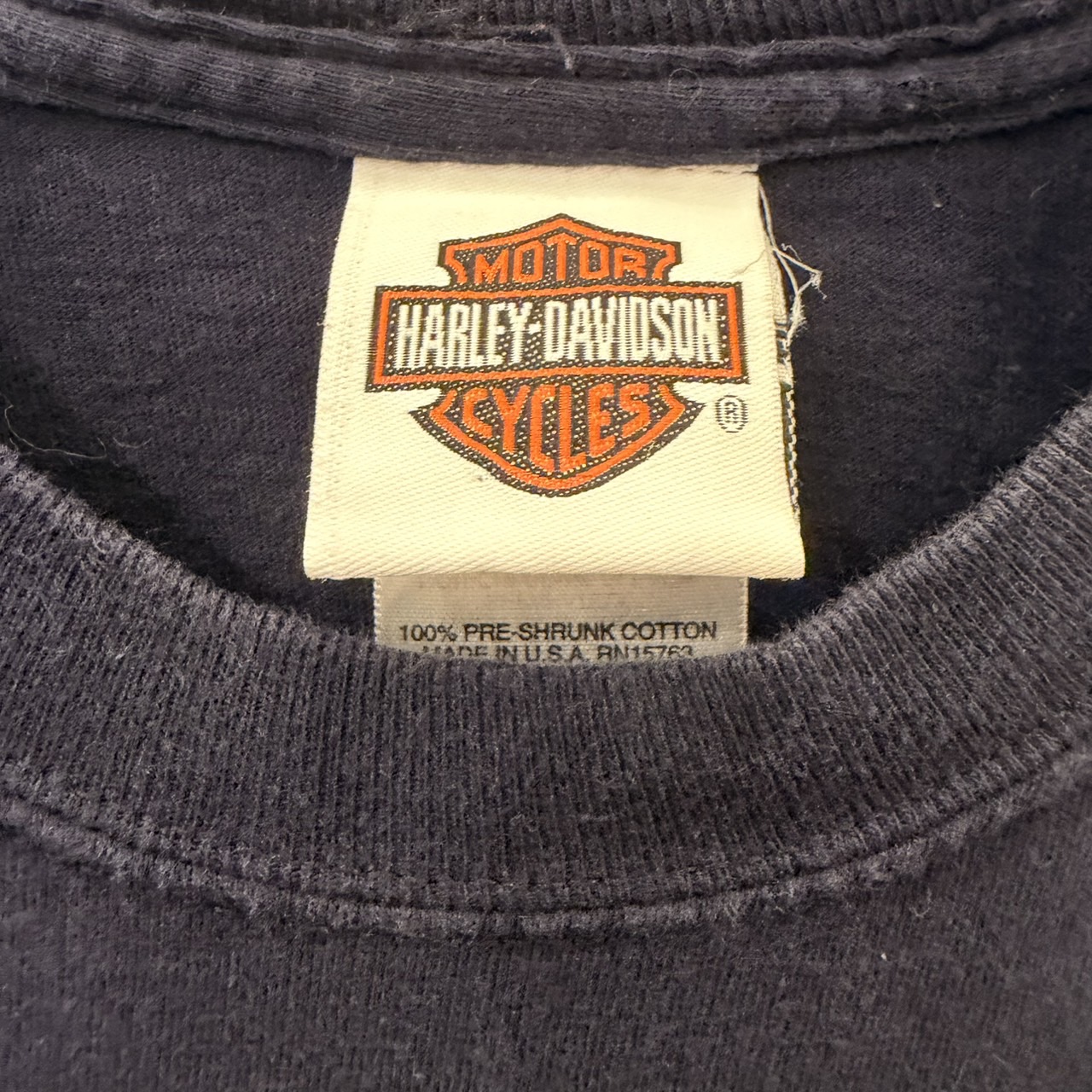 Harley-Davidson ハーレーダビッドソン 長袖モーターTシャツ M コットン NAVY / 紺 - 画像 (9)