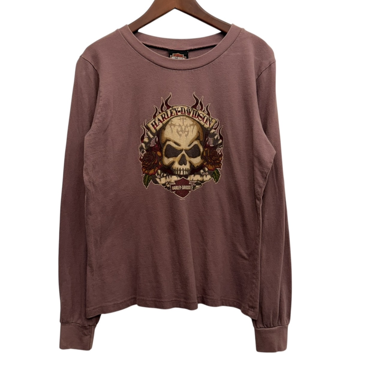 Harley-Davidson ハーレーダビッドソン 長袖モーターTシャツ M コットン PINK / ピンク