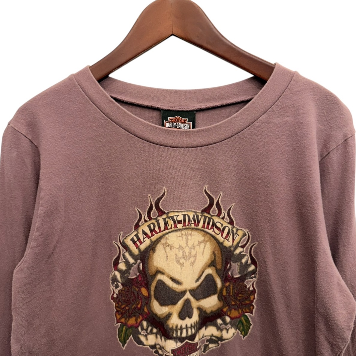 Harley-Davidson ハーレーダビッドソン 長袖モーターTシャツ M コットン PINK / ピンク - 画像 (2)