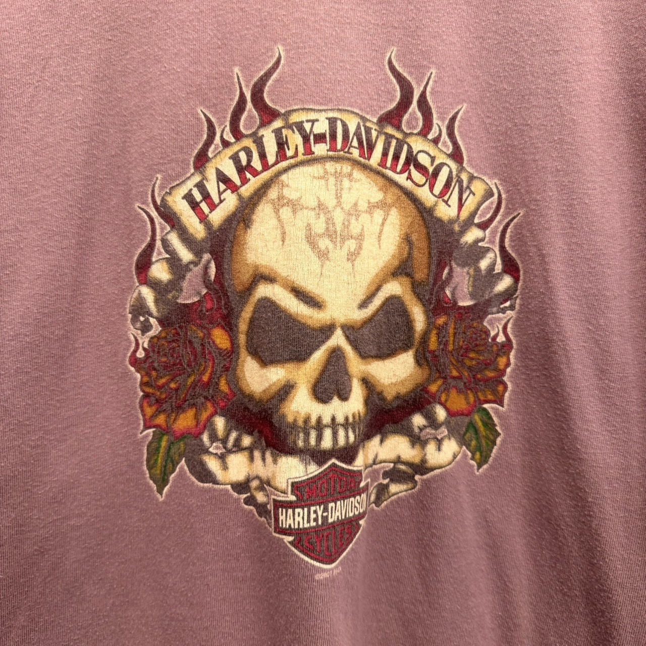 Harley-Davidson ハーレーダビッドソン 長袖モーターTシャツ M コットン PINK / ピンク - 画像 (4)