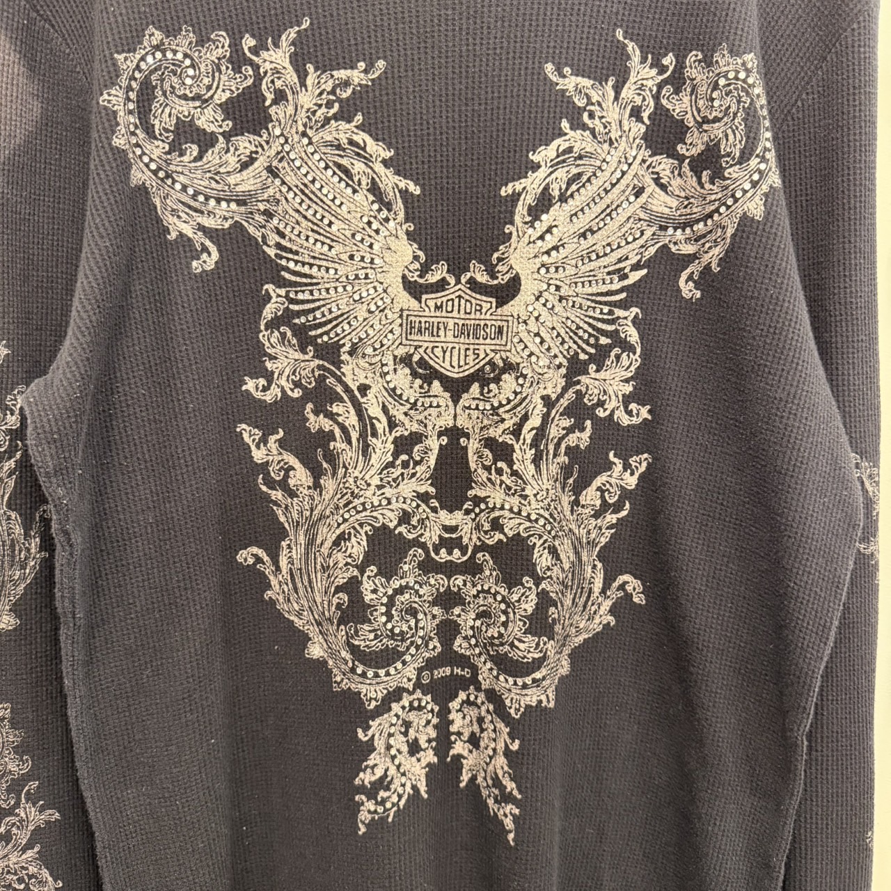 Harley-Davidson ハーレーダビッドソン 長袖モーターTシャツ XL コットン50%、ポリエステル50% BLACK / 黒 - 画像 (4)