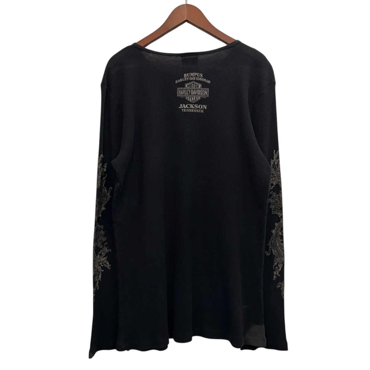 Harley-Davidson ハーレーダビッドソン 長袖モーターTシャツ XL コットン50%、ポリエステル50% BLACK / 黒 - 画像 (5)