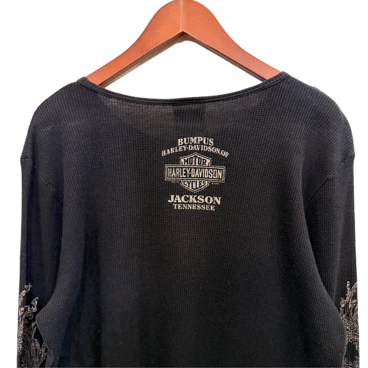 Harley-Davidson ハーレーダビッドソン 長袖モーターTシャツ XL コットン50%、ポリエステル50% BLACK / 黒 - 画像 (6)