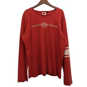 Harley-Davidson ハーレーダビッドソン 長袖モーターTシャツ XL コットン RED / 赤