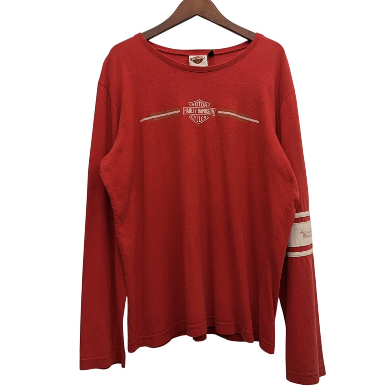 Harley-Davidson ハーレーダビッドソン 長袖モーターTシャツ XL コットン RED / 赤