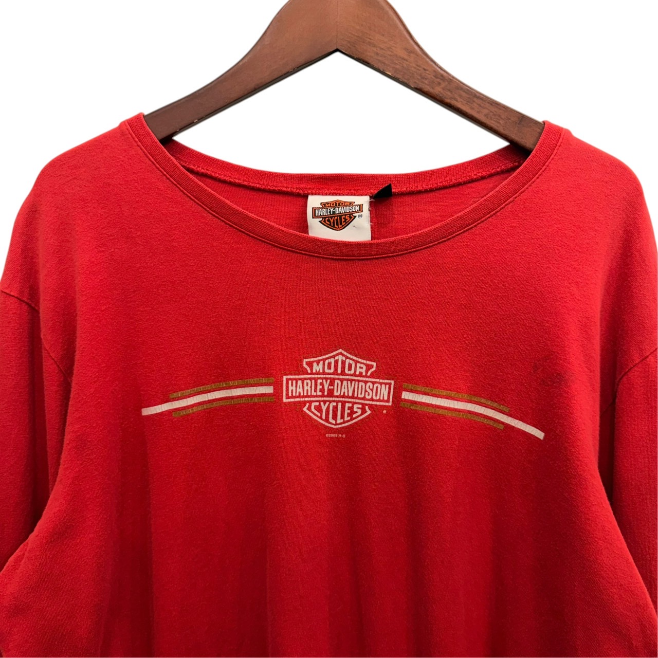 Harley-Davidson ハーレーダビッドソン 長袖モーターTシャツ XL コットン RED / 赤 - 画像 (2)