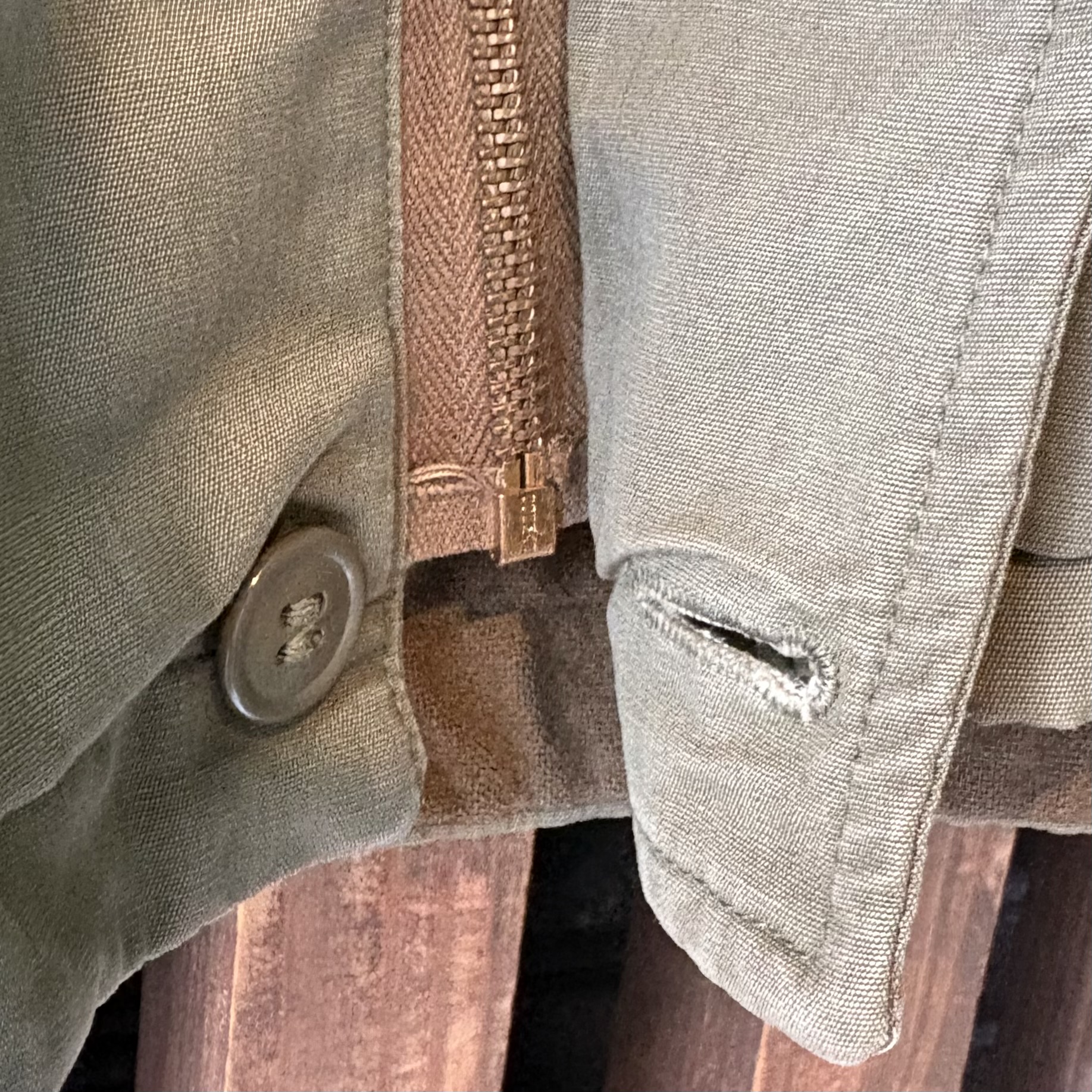 U.S.NAVY ユーエスネイビー ミリタリージャケット S 表地コットンポプリン 裏地ウール KHAKI / カーキ - 画像 (8)