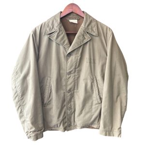 U.S.NAVY ユーエスネイビー ミリタリージャケット S 表地コットンポプリン 裏地ウール KHAKI / カーキ