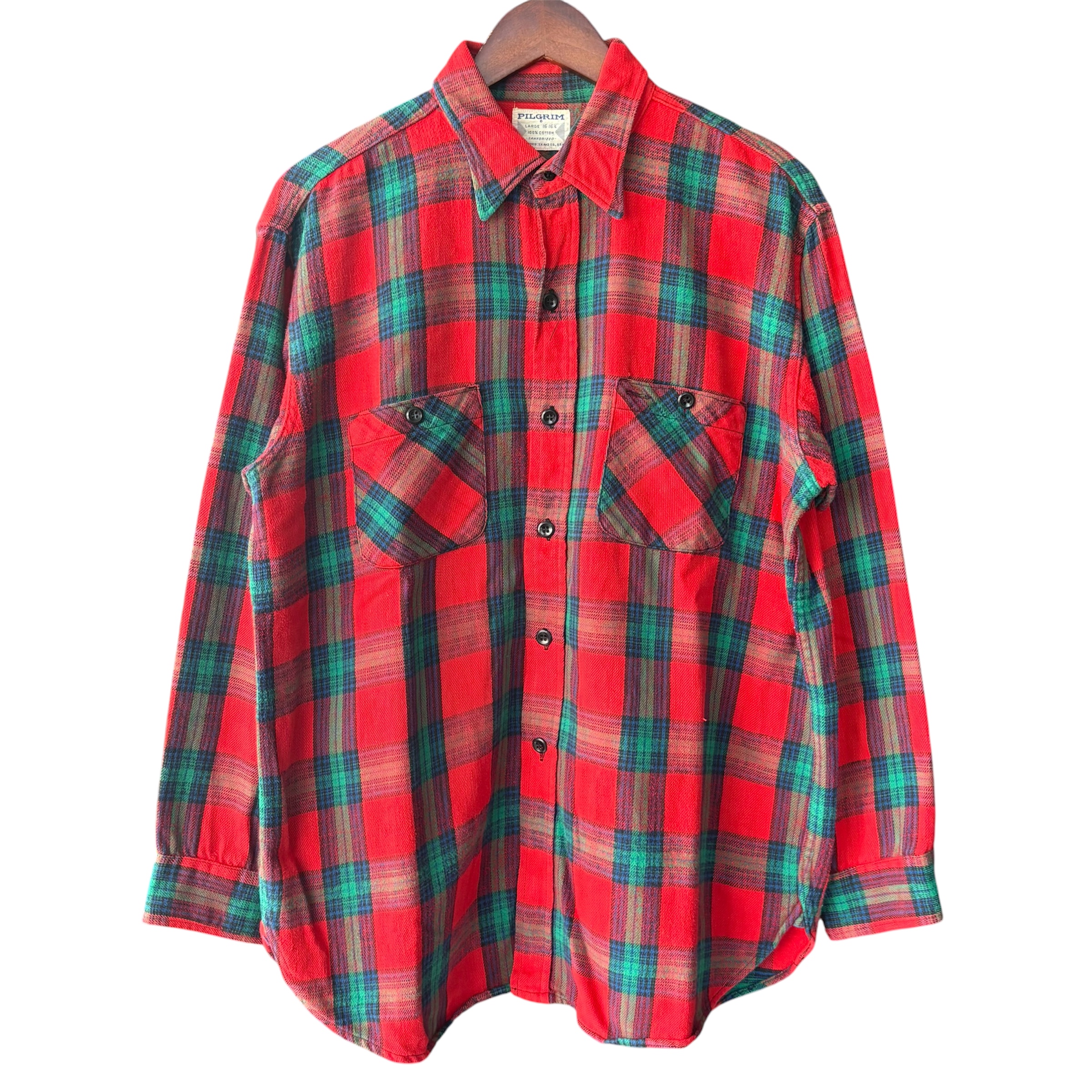 PILGRIM ピルグリム 長袖ネルシャツ XL コットン RED / 赤