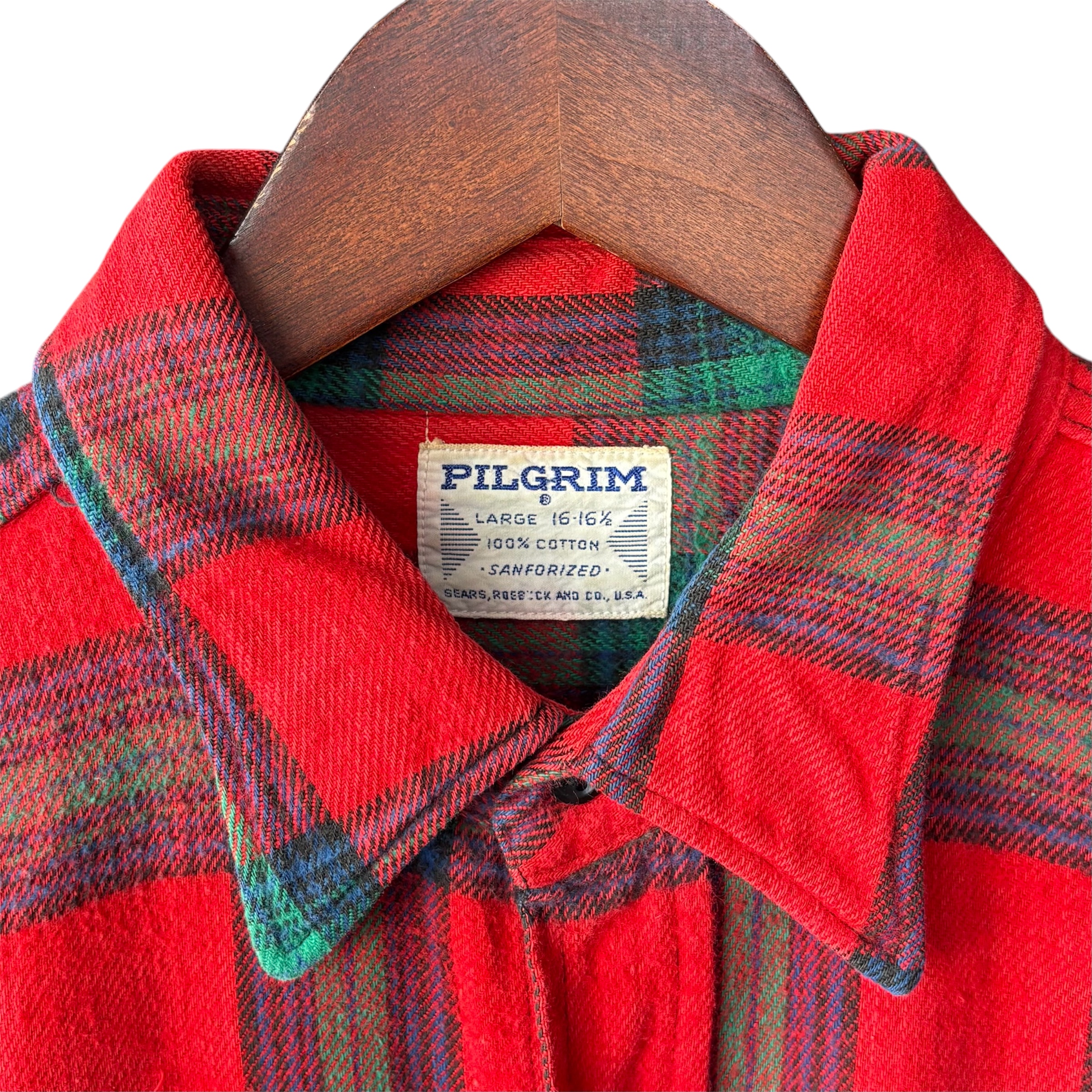 PILGRIM ピルグリム 長袖ネルシャツ XL コットン RED / 赤 - 画像 (2)