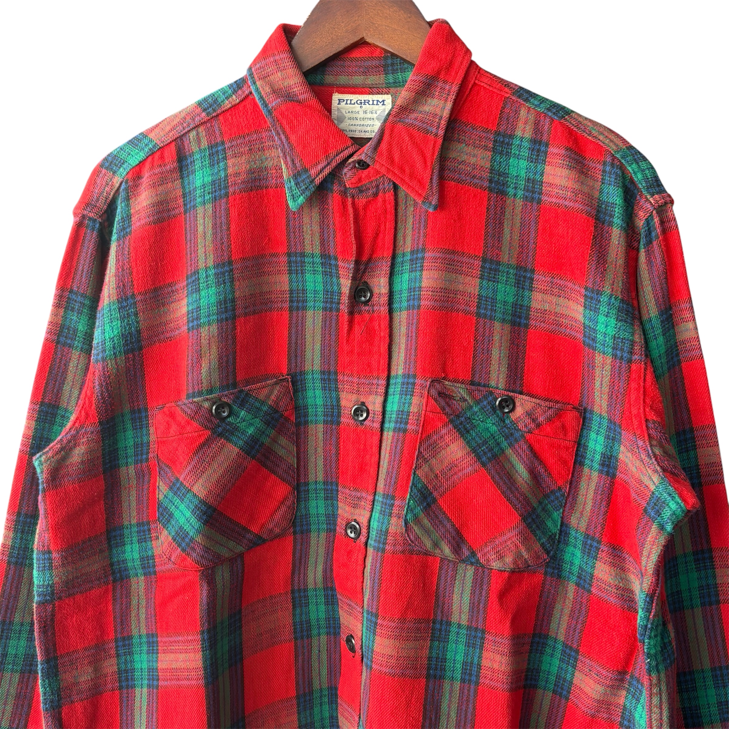 PILGRIM ピルグリム 長袖ネルシャツ XL コットン RED / 赤 - 画像 (3)