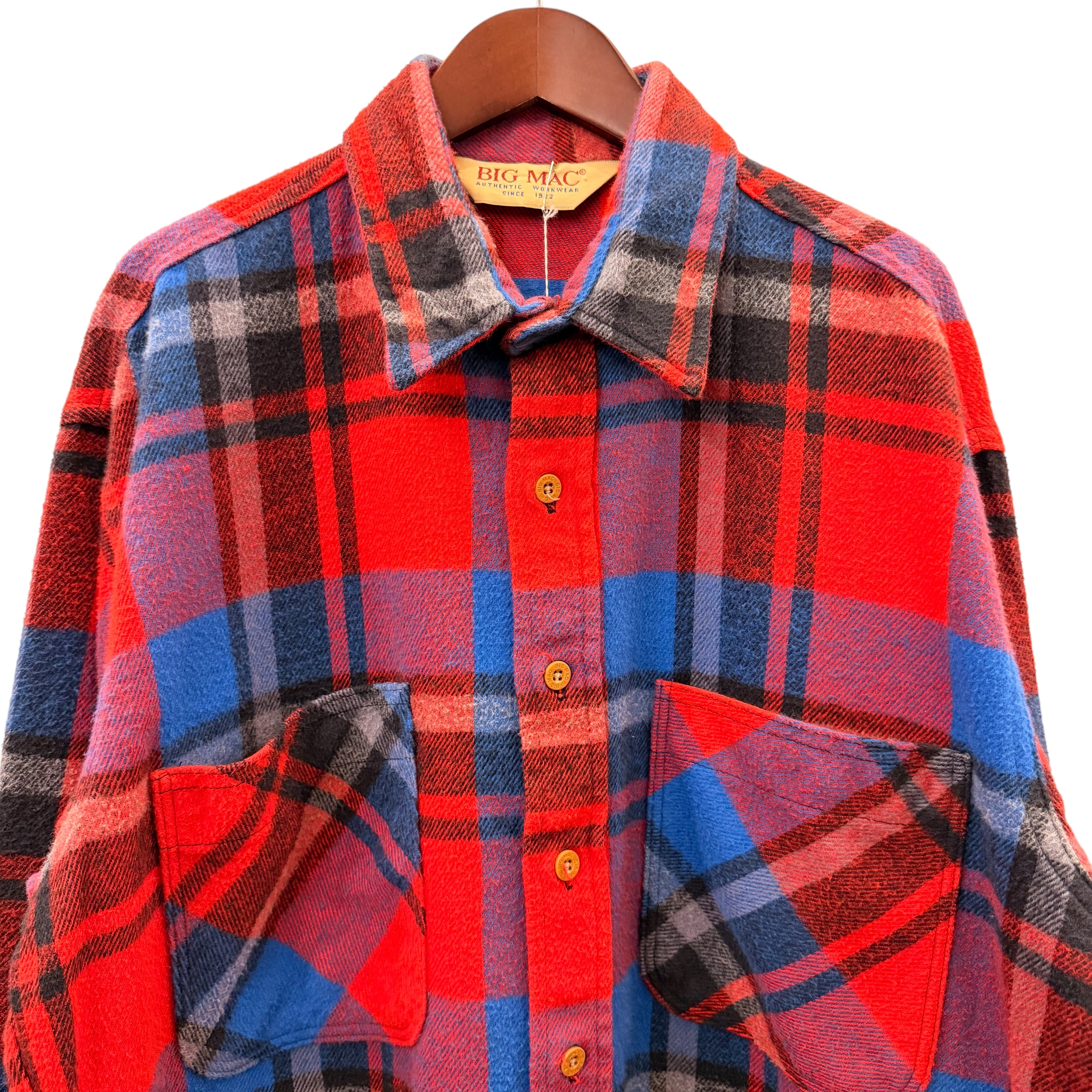 BIG MAC ビッグマック 長袖ネルシャツ L コットン RED / 赤 - 画像 (2)