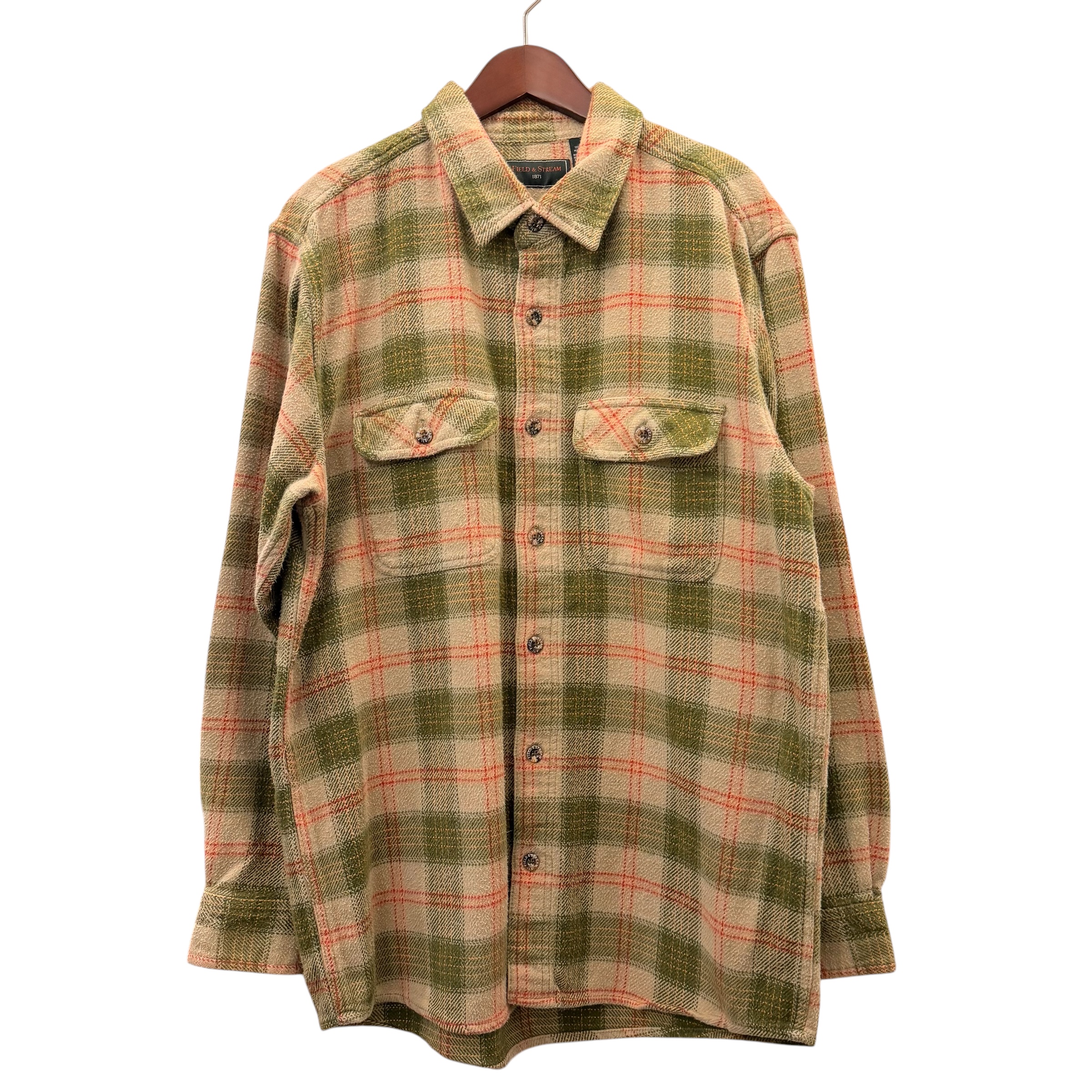 FIELD&STREAM フィールドアンドストリーム 長袖ネルシャツ M コットン BEIGE / ベージュ