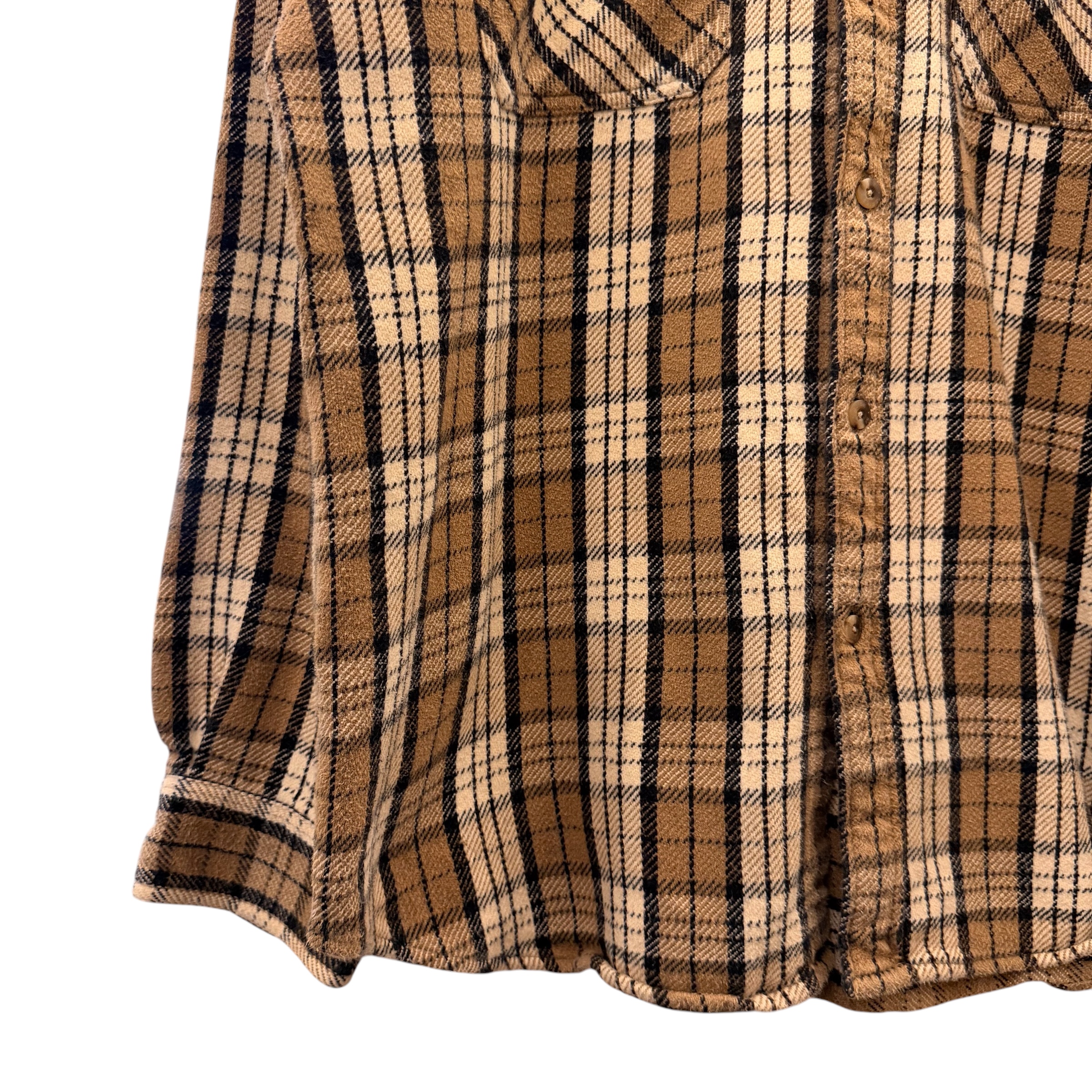 NONAME 長袖ネルシャツ L コットン BROWN / 茶 - 画像 (3)