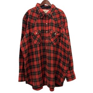 SADDLE KING WESTERN サドルキングウェスタン 長袖ネルシャツ コットン RED / 赤