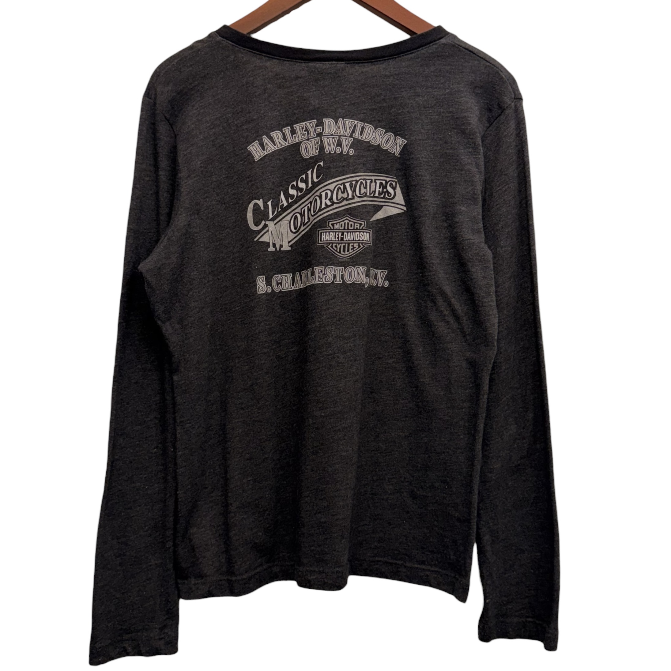 Harley-Davidson ハーレーダビッドソン 長袖モーターTシャツ M コットン50%、ポリエステル50% BLACK / 黒 - 画像 (4)
