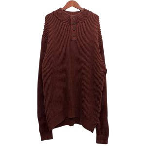 L.L.Bean エルエルビーン ハーフボタンニット XL コットン RED / 赤